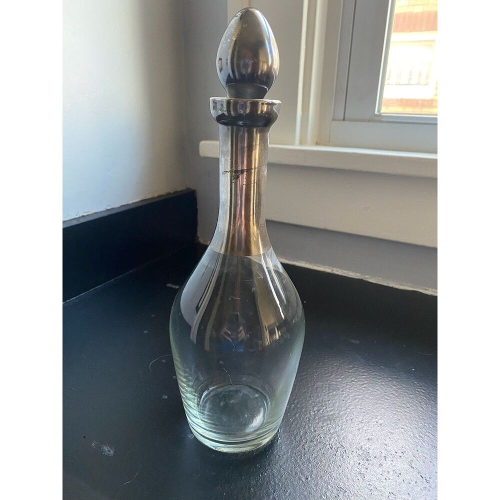 Vintage Dorothy Thorpe Silver Fade Glass Decanter Carafe 12” MCM - Picture 2 of 10